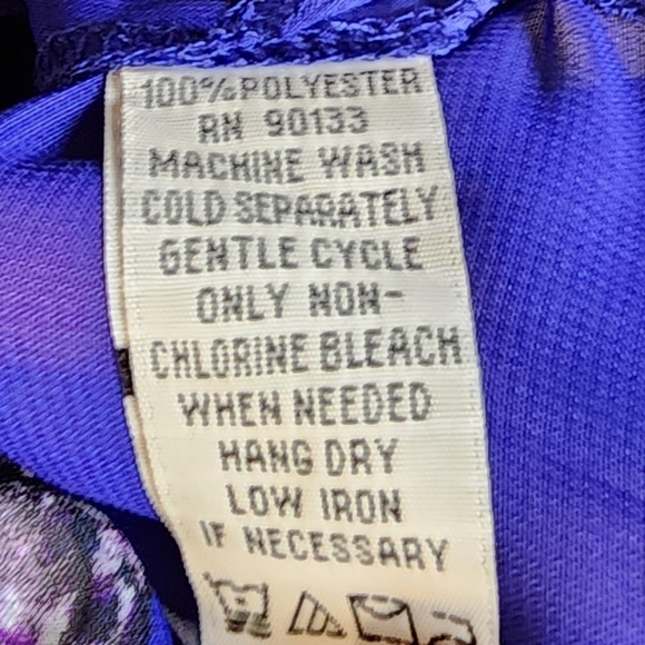 Mark Zunino Royal Blue Floral Tunic Length Kaftan Top, Size Small - Picture 4 of 5